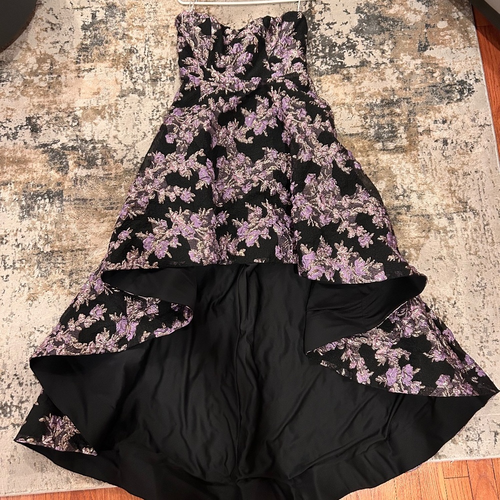 Purple and black prom dress